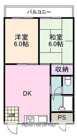 シャルム大植(2DK/4階)の間取り写真