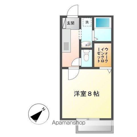 ローズパレス春日S(1K/1階)の間取り写真