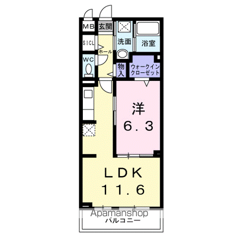 ルーチェ(1LDK/2階)の間取り写真