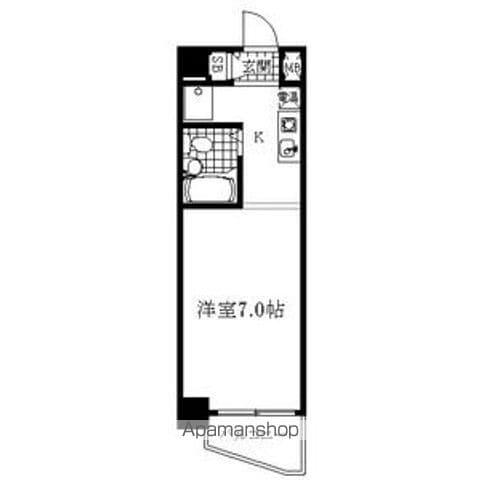 フローレンス白鳥(ワンルーム/6階)の間取り写真