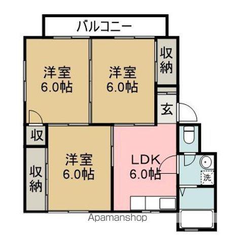 スターハイム(3DK/2階)の間取り写真