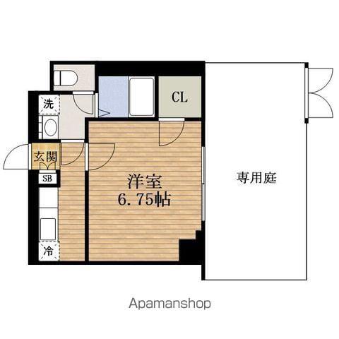 ラグゼNAMBAウエスト(1K/1階)の間取り写真