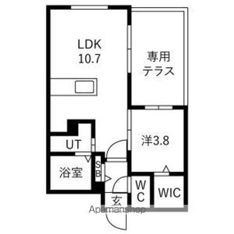 ALIVIS宮の森(1LDK/1階)の間取り写真