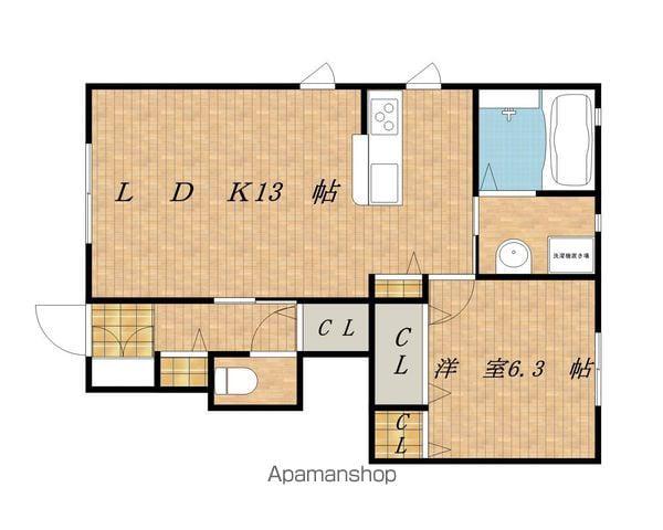 グリーンパストラル神子柴 A(1LDK/1階)の間取り写真
