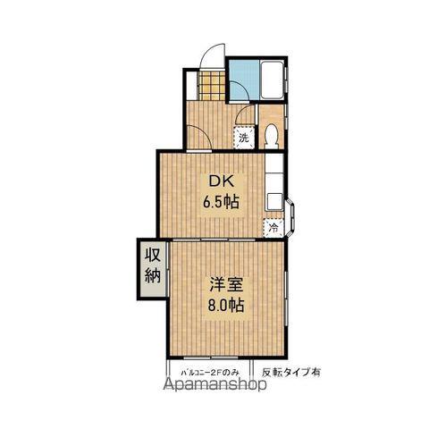 コーポ・ユー(1DK/2階)の間取り写真