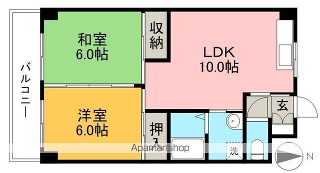エスタンシア(2LDK/1階)の間取り写真