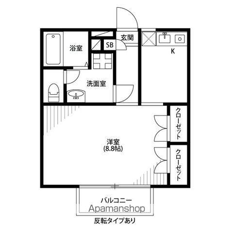 アムール SAZEMⅡ(1K/2階)の間取り写真