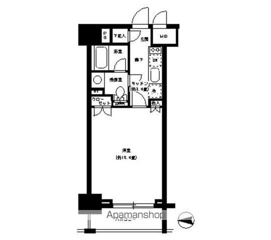 パークキューブ神田(1K/3階)の間取り写真