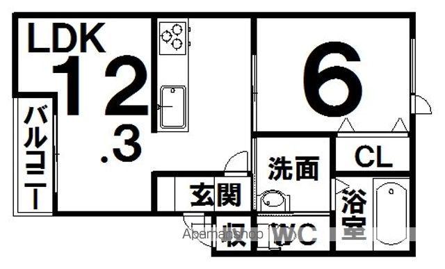 COCO DEUX(1LDK/3階)の間取り写真