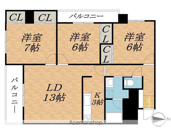 CENTER CITY5(3LDK/6階)の間取り写真