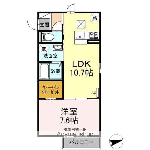 アドヴァンスサクラ(1LDK/1階)の間取り写真
