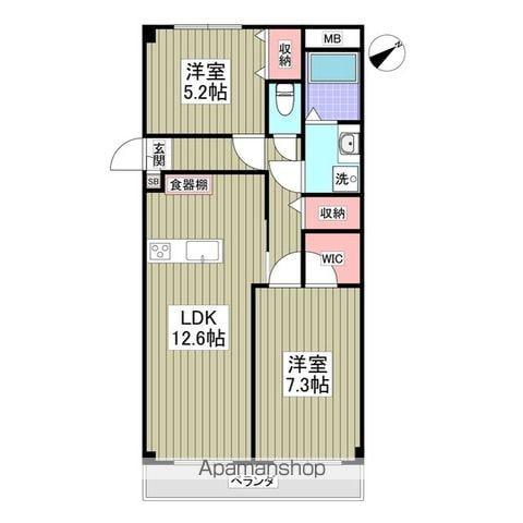 グランドマンション中内出(2LDK/3階)の間取り写真