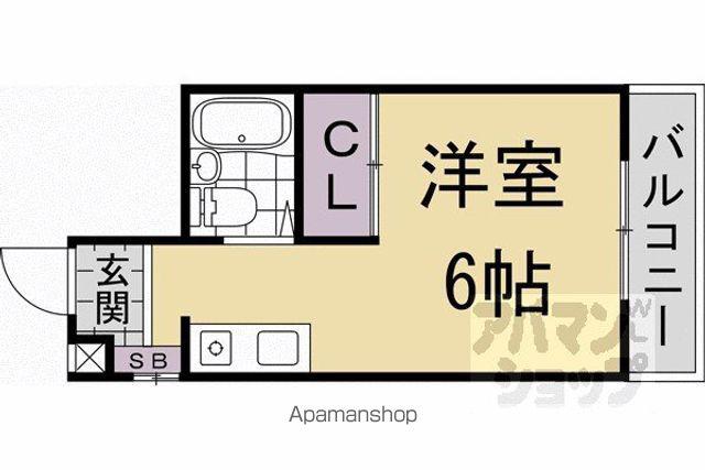 鞘町フラッツ(1K/1階)の間取り写真