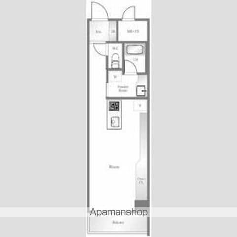 藤和新宿番衆町コープ(ワンルーム/5階)の間取り写真