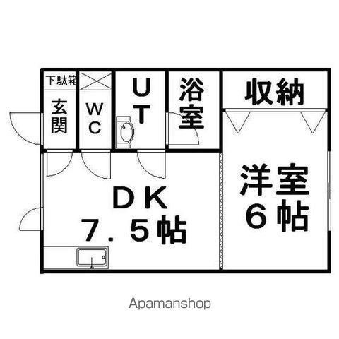 大学ハイツ(1DK/1階)の間取り写真