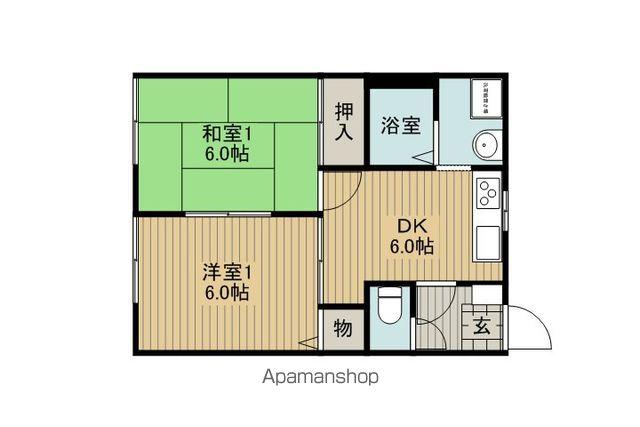 ボヌール共栄E棟(2DK/1階)の間取り写真