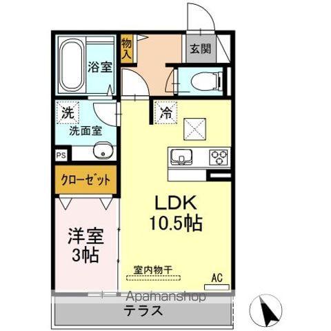 D-ROOMCⅢ(1LDK/1階)の間取り写真