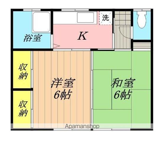 マルカワ荘北棟(2K/1階)の間取り写真