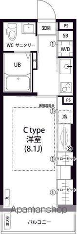 リブリ・エルミタージュ(1K/1階)の間取り写真