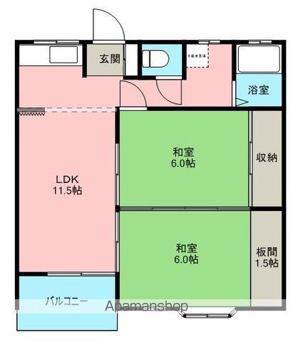 高三ハイツ(2LDK/2階)の間取り写真
