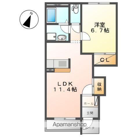 ルミエール(1LDK/1階)の間取り写真