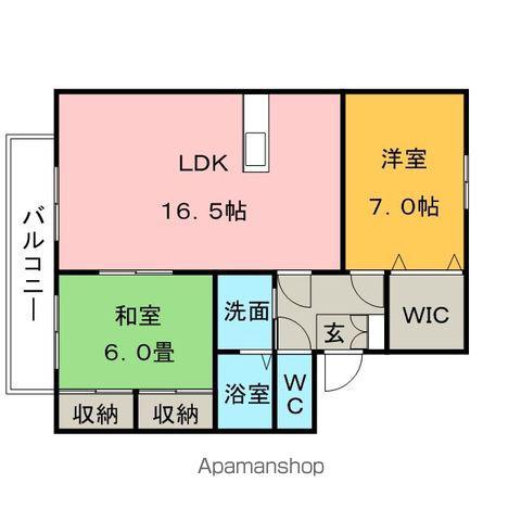 カサグランデ2(2LDK/1階)の間取り写真