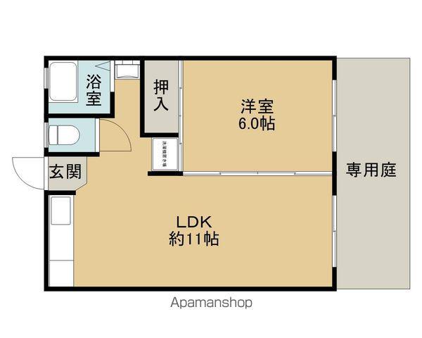 コーポ角(1LDK/1階)の間取り写真