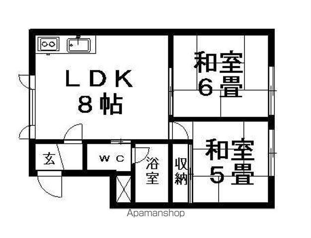 コーポにれ(2LDK/2階)の間取り写真