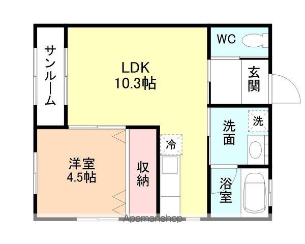 FOREST GARDEN(1LDK/1階)の間取り写真