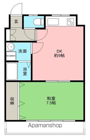 プログレスワカミヤ(1DK/2階)の間取り写真