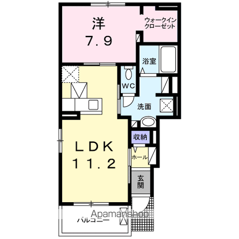 オリージャ(1LDK/1階)の間取り写真