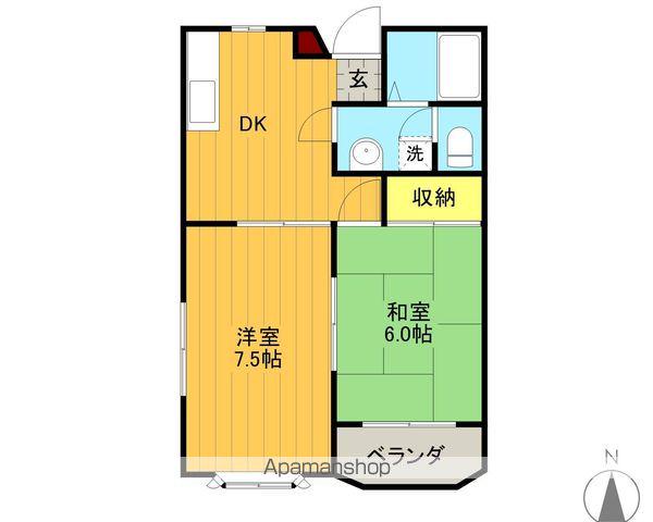 第1サンライズイトーB棟(2DK/1階)の間取り写真