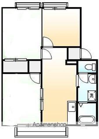 三ツ樋アーバン(3DK/2階)の間取り写真