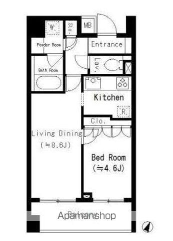 ディーラルゴ鶴見(1LDK/2階)の間取り写真