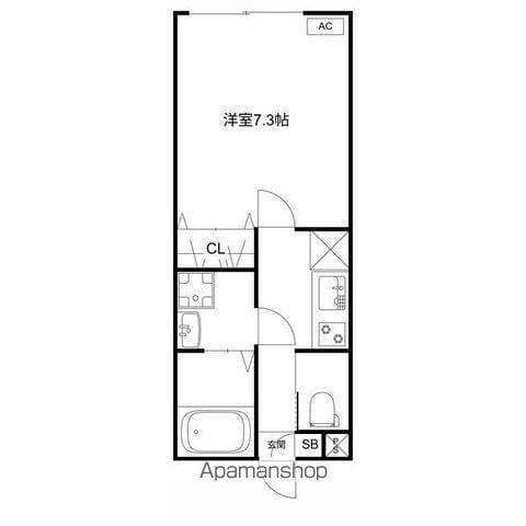 MQUARTO堀切菖蒲園(1K/2階)の間取り写真