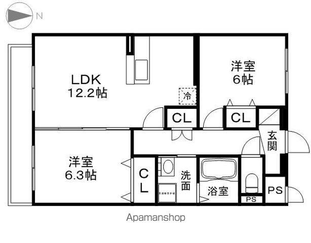 ライフコア中千田(2LDK/1階)の間取り写真