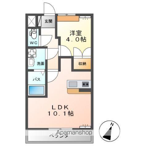 ヒール・コート(1LDK/2階)の間取り写真
