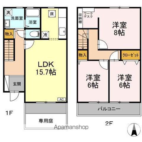 サニーサイド　ＩＩＩ(3LDK)の間取り写真