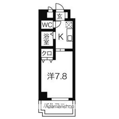 びいⅥ植田(1K/7階)の間取り写真