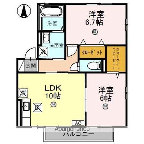 リビングタウン渕A(2LDK/1階)の間取り写真
