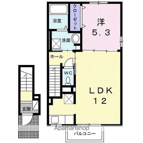 アプファールドⅡ(1LDK/2階)の間取り写真