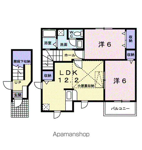 ビップハイツ MⅡ(2LDK/2階)の間取り写真