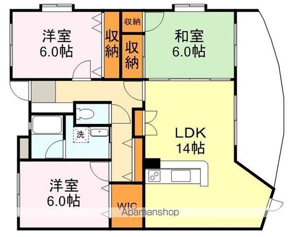 パステル参番館(3LDK/2階)の間取り写真