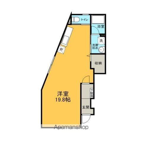 メープルハイツ筒井C(ワンルーム/1階)の間取り写真