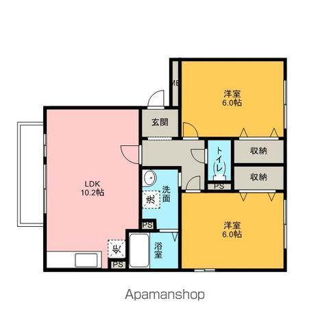 ハイライズ壱番館(2LDK/2階)の間取り写真