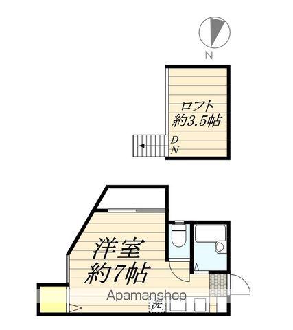 エレガンテ住吉Ⅳ(ワンルーム/2階)の間取り写真
