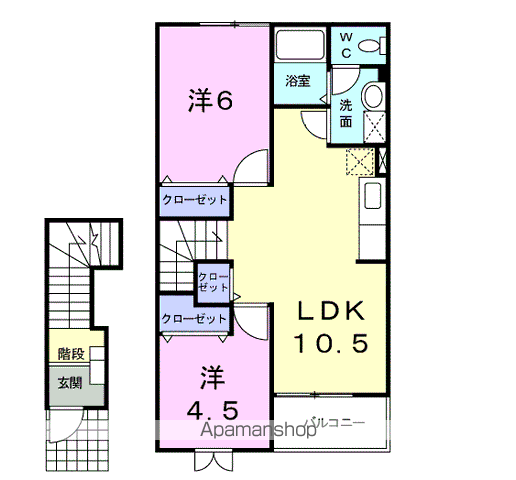 PLEASANT・M(2LDK/2階)の間取り写真