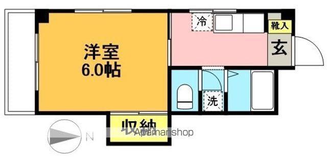 ミドリハイツ(1K/1階)の間取り写真