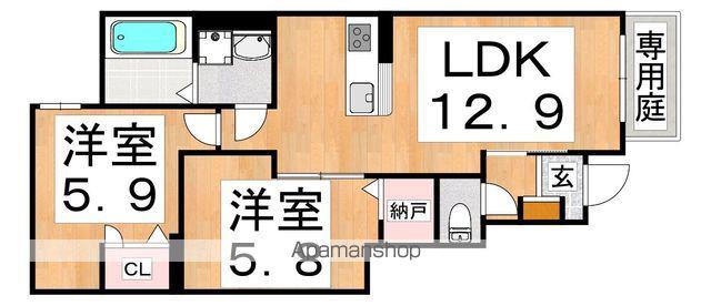 DEMEURE CRECIA Ⅱ(2LDK/1階)の間取り写真