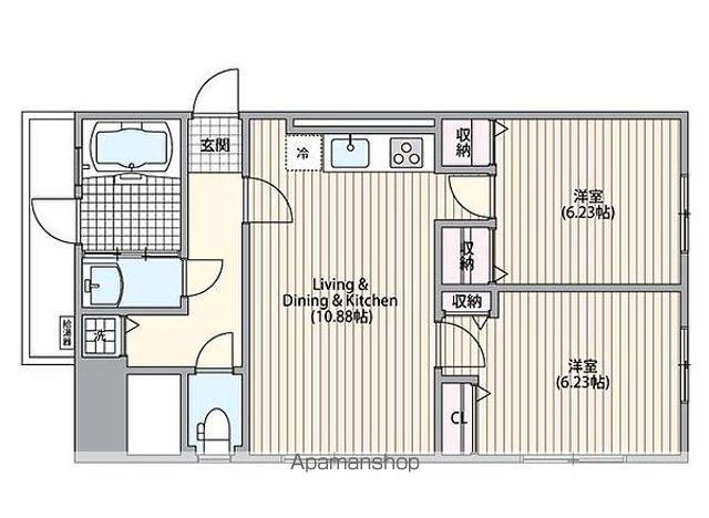 PALCON三軒茶屋(2LDK/2階)の間取り写真
